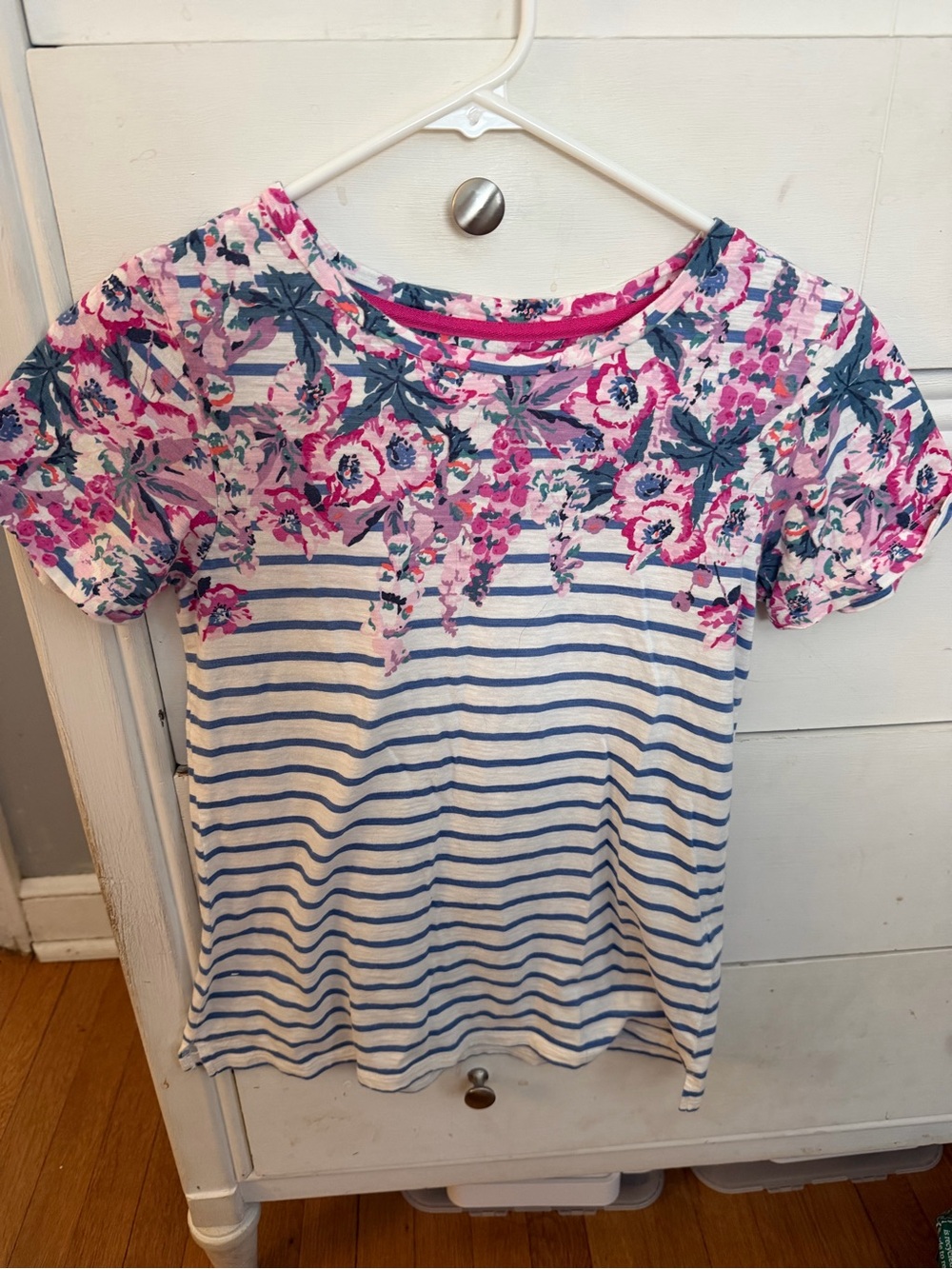 Joules floral and striped tshirt